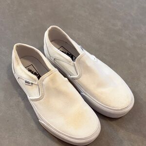 Vans White Slip-On Sneakers